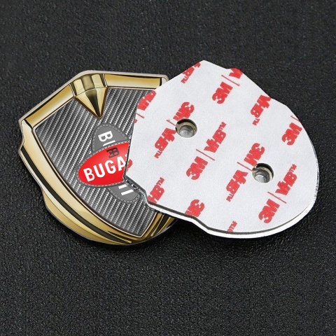 Bugatti Bodyside Domed Emblem Gold Light Carbon Crossed Logo Edition