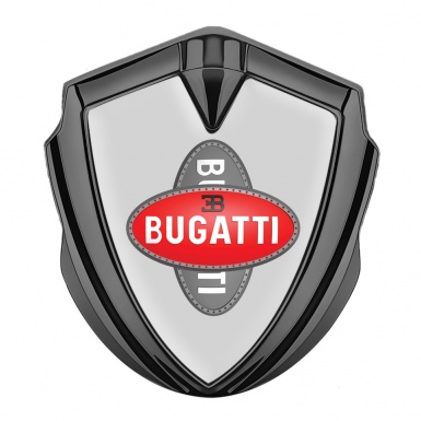 Bugatti Silicon Emblem Badge Graphite Moon Grey Crossed Logo Edition