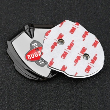 Bugatti Silicon Emblem Badge Graphite Moon Grey Crossed Logo Edition
