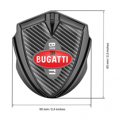 Bugatti Emblem Car Badge Graphite Dark Carbon Crossed Logo Edition