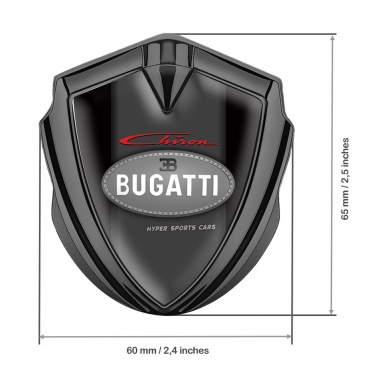 Bugatti Chiron Fender Emblem Badge Graphite Black Base Classic Logo