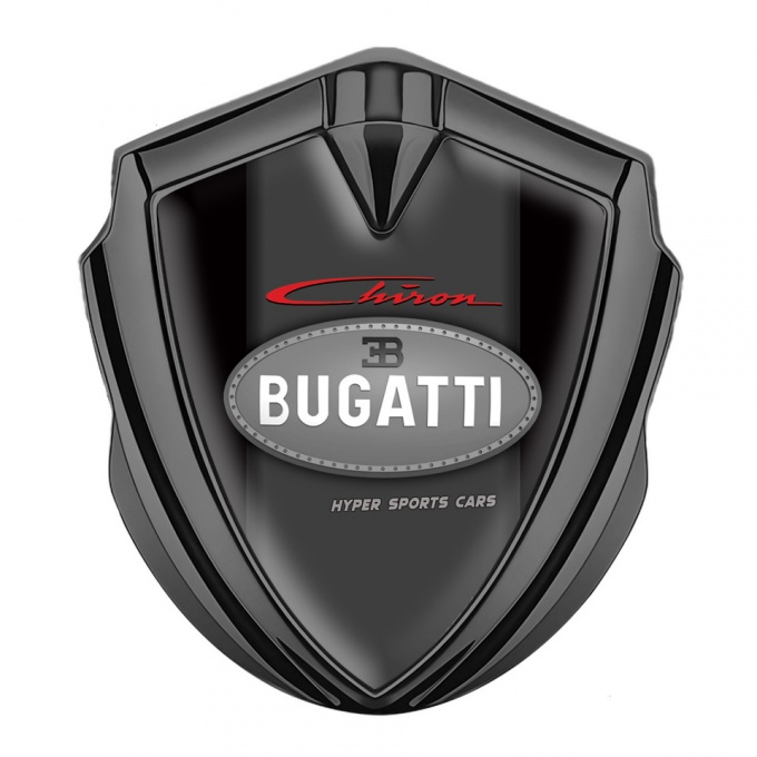 Bugatti Chiron Fender Emblem Badge Graphite Black Base Classic Logo