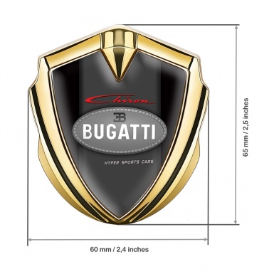 Bugatti Chiron Fender Emblem Badge Gold Black Base Classic Logo