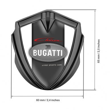 Bugatti Chiron Emblem Trunk Badge Graphite White Frame Classic Logo