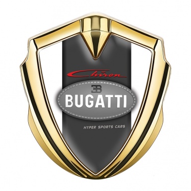 Bugatti Chiron Emblem Trunk Badge Gold White Frame Classic Logo