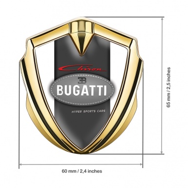 Bugatti Chiron Emblem Trunk Badge Gold White Frame Classic Logo