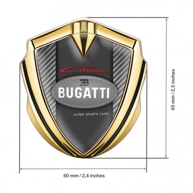 Bugatti Chiron Emblem Ornament Badge Gold Light Carbon Classic Logo