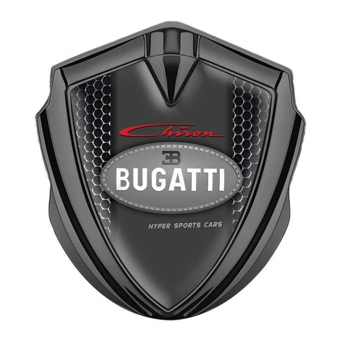 Bugatti Chiron Bodyside Domed Emblem Graphite Steel Grate Classic Logo