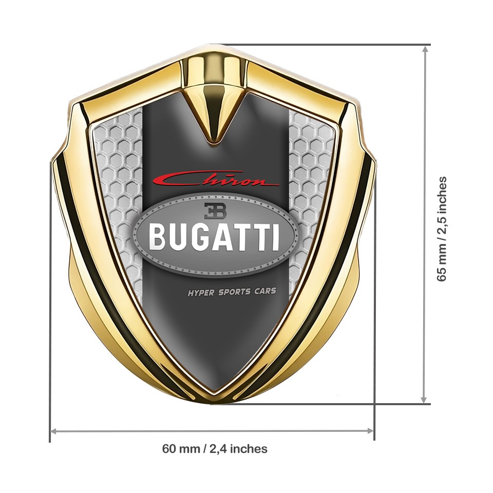 Bugatti Chiron Emblem Car Badge Gold Honeycomb Classic Logo | Metal ...