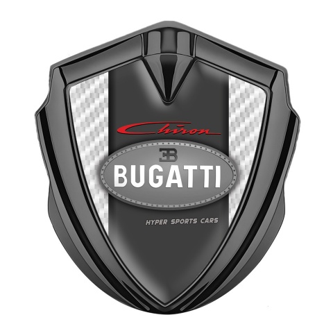 Bugatti Chiron Emblem Silicon Badge Graphite White Carbon Classic Logo