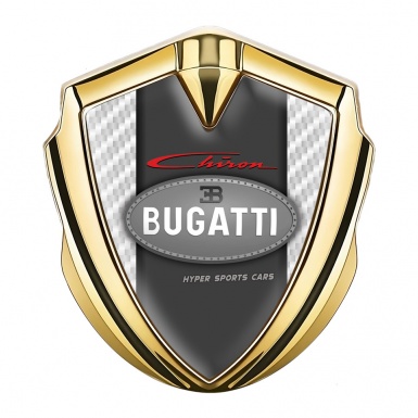 Bugatti Chiron Emblem Silicon Badge Gold White Carbon Classic Logo