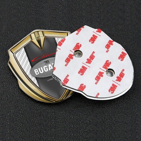 Bugatti Chiron Emblem Silicon Badge Gold White Carbon Classic Logo