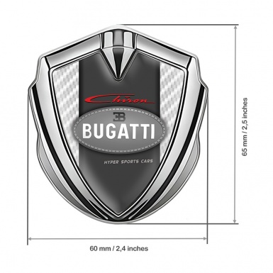 Bugatti Chiron Emblem Silicon Badge Silver White Carbon Classic Logo
