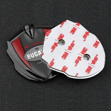 Bugatti Badge Self Adhesive Graphite Red Carbon Classic Logo