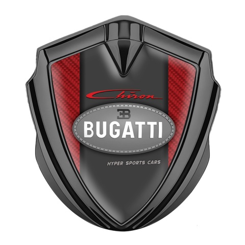 Bugatti Badge Self Adhesive Graphite Red Carbon Classic Logo