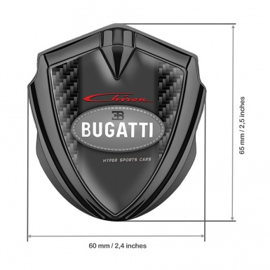 Bugatti Chiron Emblem Badge Self Adhesive Graphite Black Carbon Classic Logo