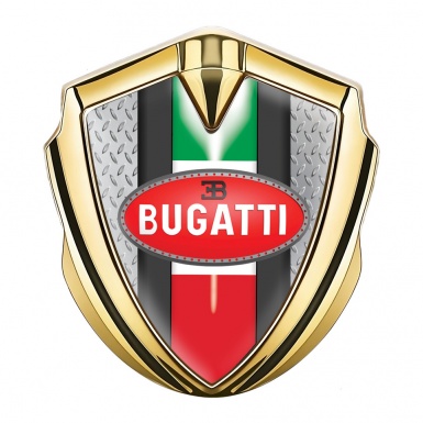 Bugatti Emblem Self Adhesive Gold Light Treadplate Italian Flag Design