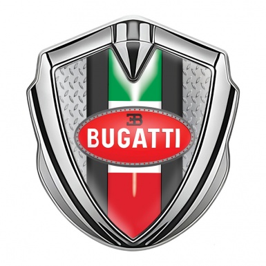 Bugatti Emblem Self Adhesive Silver Light Treadplate Italian Flag Design