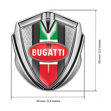 Bugatti Emblem Self Adhesive Silver Light Treadplate Italian Flag Design