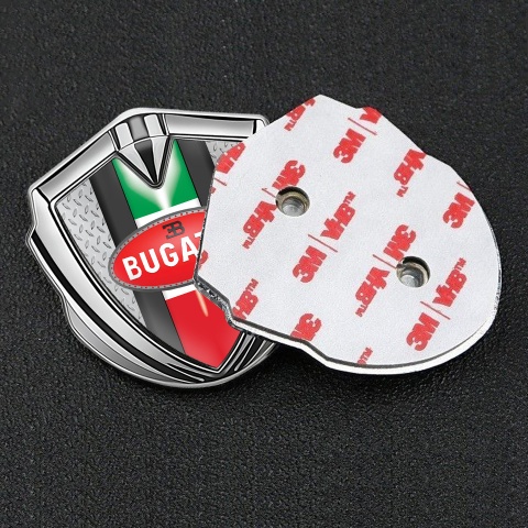 Bugatti Emblem Self Adhesive Silver Light Treadplate Italian Flag Design