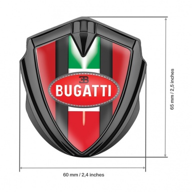 Bugatti Emblem Self Adhesive Graphite Red Base Italian Flag Edition