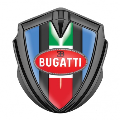 Bugatti Bodyside Domed Emblem Graphite Glacial Blue Italian Flag Edition