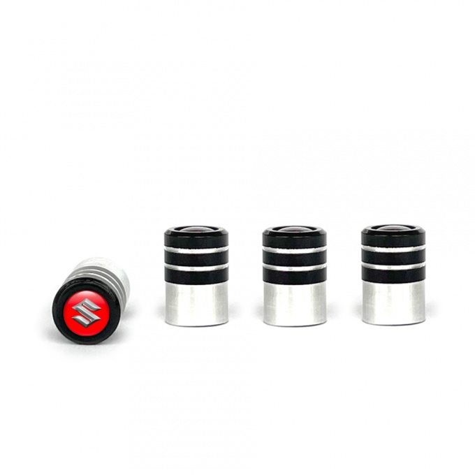 Suzuki Valve Caps Tire Black - Aluminium 4 pcs red