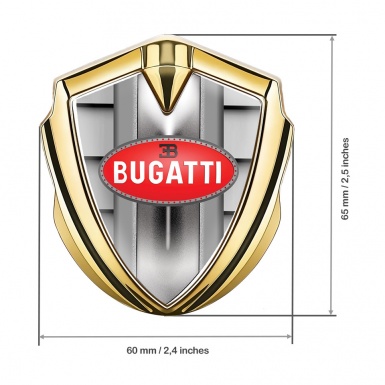 Bugatti Metal Domed Emblem Gold Front Grille Effect Italian Design