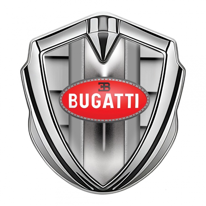 Bugatti Metal Domed Emblem Silver Front Grille Effect Italian Design