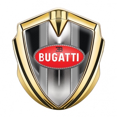 Bugatti Emblem Fender Badge Gold Grey Elements Italian Motif