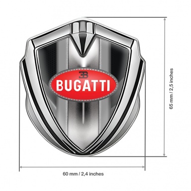 Bugatti Emblem Fender Badge Silver Grey Elements Italian Motif