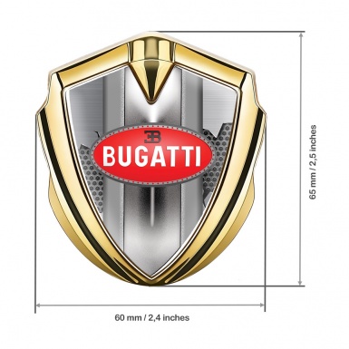 Bugatti Fender Emblem Badge Gold Broken Steel Italian Edition