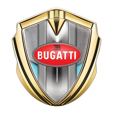 Bugatti Emblem Trunk Badge Gold Turquoise Elements Italian Design