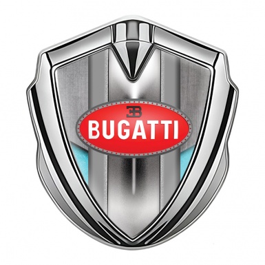 Bugatti Emblem Trunk Badge Silver Turquoise Elements Italian Design