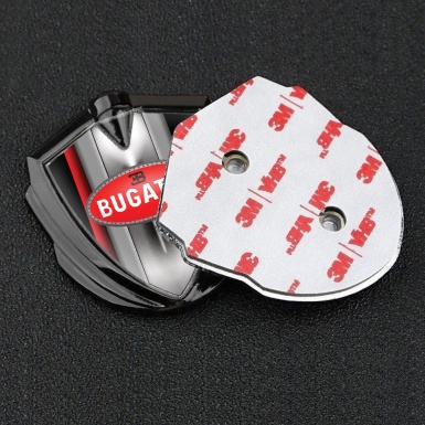 Bugatti Emblem Self Adhesive Graphite Red Stripe Classic Oval Logo