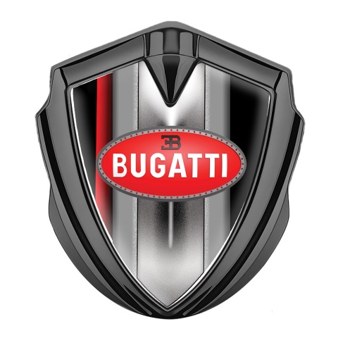 Bugatti Emblem Self Adhesive Graphite Red Stripe Classic Oval Logo