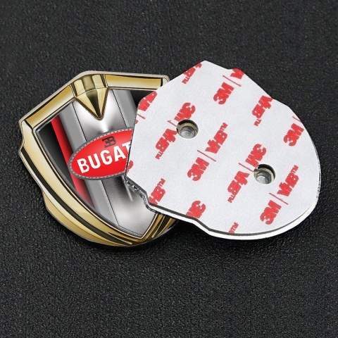 Bugatti Emblem Self Adhesive Gold Red Stripe Classic Oval Logo