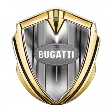Bugatti Domed Emblem Badge Gold Metallic Finish Classic Grey Logo