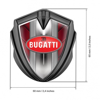 Bugatti Emblem Ornament Graphite Red Hexagon Classic Oval Logo