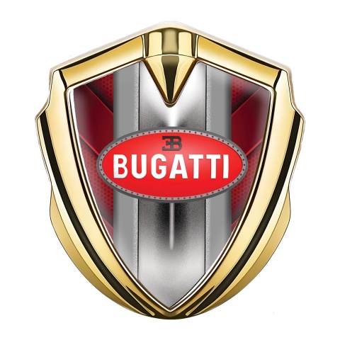 Bugatti Emblem Ornament Gold Red Hexagon Classic Oval Logo