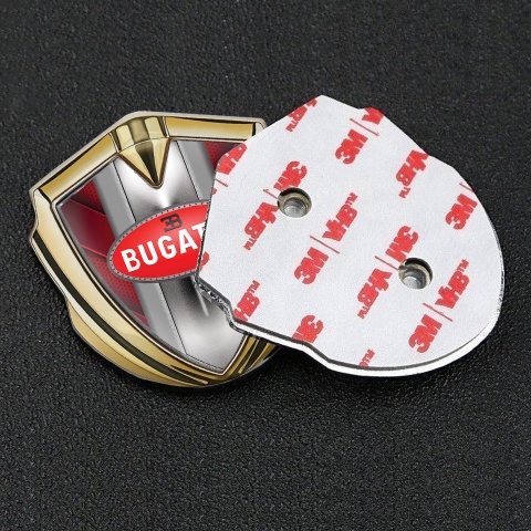 Bugatti Emblem Ornament Gold Red Hexagon Classic Oval Logo