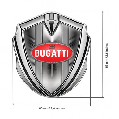 Bugatti Bodyside Domed Emblem Silver Striped Frame Classic Oval Logo