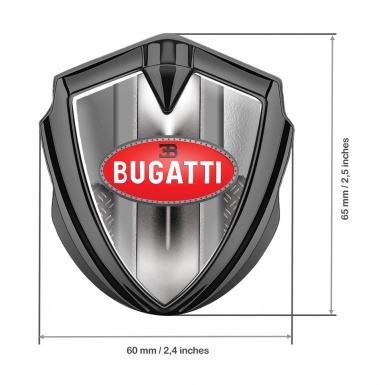 Bugatti Silicon Emblem Badge Graphite Treadplate Frame Classic Oval Logo