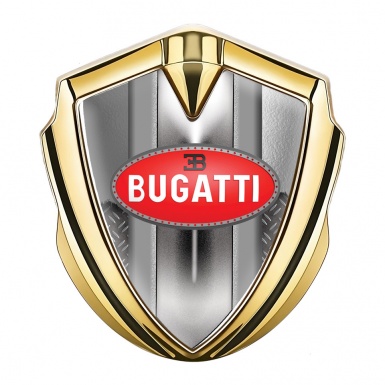 Bugatti Silicon Emblem Badge Gold Treadplate Frame Classic Oval Logo