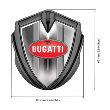 Bugatti Emblem Car Badge Graphite Brushed Frame Classic Oval Logo