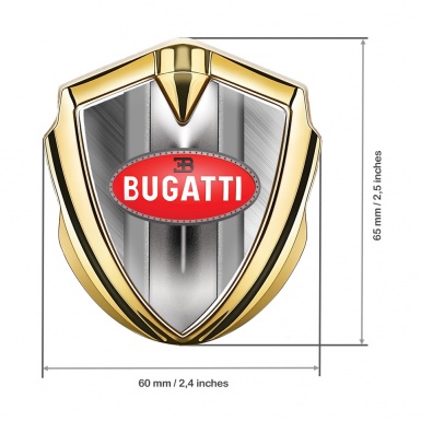 Bugatti Emblem Car Badge Gold Brushed Frame Classic Oval Logo