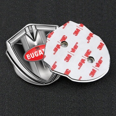 Bugatti Emblem Silicon Badge Silver Black Fishnet Classic Red Logo