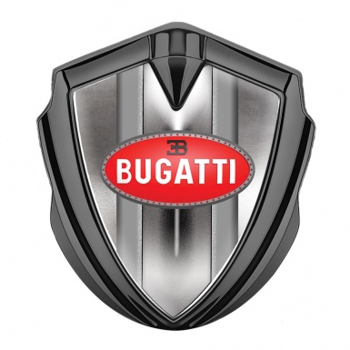 Bugatti Badge Self Adhesive Graphite Polished Metal Classic Red Logo