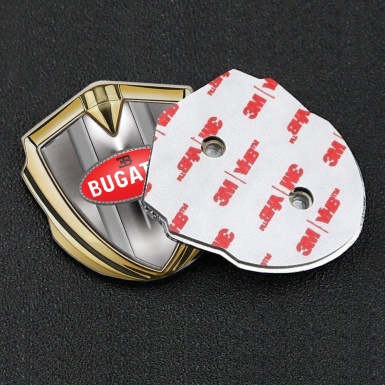 Bugatti Badge Self Adhesive Gold Polished Metal Classic Red Logo