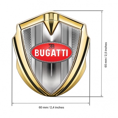 Bugatti Emblem Badge Self Adhesive Gold Light Grate Classic Red Logo